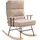 Beliani Schaukelsessel ESKELIN Bouclé 58 x 103 x 97 cm Beige mit Relaxfunktion