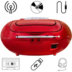 Soundmaster SCD7800 tragbares Digitalradio CD-Player Kassettenspieler Hörbuchfunktion DAB+ UKW-Radio USB-Anschluss Kopfhöreranschluss