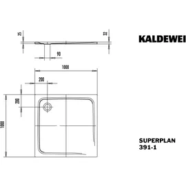 Kaldewei SUPERPLAN Classic Rechteck-Duschwanne, 447030020001 391-1