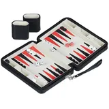 Relaxdays Backgammon Reisespiel Schwarz