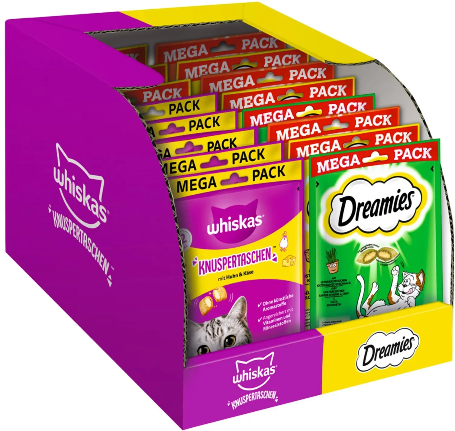 Whiskas / Dreamies Katzensnack Mega Pack 180 g, verschiedene Sorten, 16er Pack