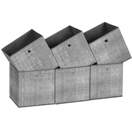 Songmics Aufbewahrungsbox 30 x 30 x 30 cm 6-tlg. grau