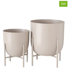 Boltze Kilana 2-teilig Metall Komplettset 40 x 40 x 40 cm Beige