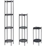 [en.casa] Pflanzenständer Tuusula 3er Set 60 x 30 cm Schwarz