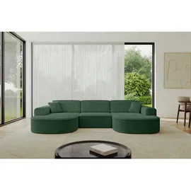 altdecor Ecksofa in U-Form Corner Sofa Bett Eckcouch Couch L-Form Wohnlandschaft Cauchsofa MARI-U1-303x171x79,5 cm Grün