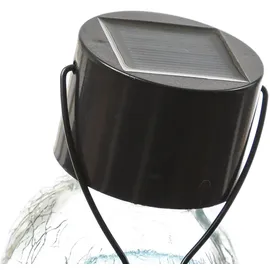 MARELIDA LED Solar Hängeleuchte CRACKLE Bruchglas-Optik Kugelleuchte H: 9cm