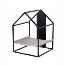 QLS Katzenhaus Hängematte Katzenbett Hängebett Katzenliege Katzenhängematte Katzenmatte Loft Stil Schwarz