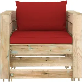 vidaXL Garten-Lounge-Set 2-tlg. Grün/Rot