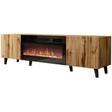 Mirjan24 Vailbo TV-Lowboard 181x50 cm Braun/Schwarz Holzwerkstoff