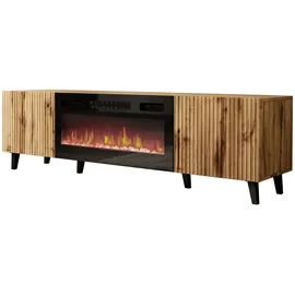 Mirjan24 Vailbo TV-Lowboard 181x50 cm Braun/Schwarz Holzwerkstoff