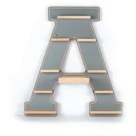 BOARTI Kinderregal Buchstabe A 54 x 49 x 19 cm Holz grau