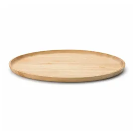 Continenta ovales Serviertablett aus Gummibaumholz, Holz-Servierschale, Brotzeitplatte mit erhöhtem Rand, Größe: 36,5 x 25 cm, 1 Stück