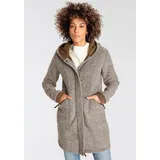 POLARINO Strickmantel atmungsaktiv und wärmeisolierend. Strickoptik außen, Fleece innen., Gr. 36, beige-braun, , 61169438-36