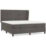 vidaXL Boxspringbett mit Matratze Dunkelgrau 160x200 cm Samt1376614