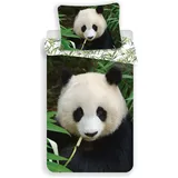 COFI 1453 Panda-Bär-Motiv Weiß 140 x 200 cm + 70 x 90 cm