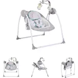 Moni Babywippe Swing+ mit Musikfunktion, regulierbare Lautstärke, Zeitschaltuhr grau