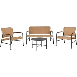 Beliani Lounge Set 4-tlg. Beige/Schwarz