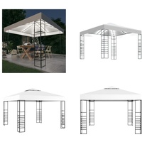 vidaXL Gartenzelt mit LED Lichterkette 3x3 m Weiß - Gartenpavillon - Gartenpavillons - Pavillon - Pavillons