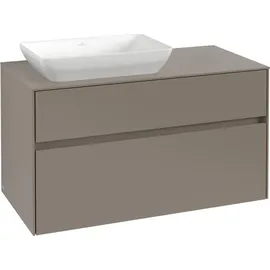 Villeroy & Boch Collaro Waschtischunterschrank C110B0VM 100x54,8x50cm, Waschtisch links, LED-Beleuchtung 7,3 W, taupe