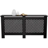 ECD Germany Heizkörperverkleidung Wabenmuster 152x19x82 cm Schwarz