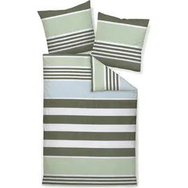 JANINE Bettwäsche Mako-Satin Bettwäsche J.D. 87108 dunkles salbeigrün 135x200 cm + 80x80 cm