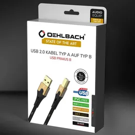 Oehlbach USB-A auf USB-B 0,5 m Schwarz/Gold