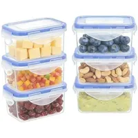 6er-Set 180ML Kleine Dosen mit Deckel Plastik Eisbehälter für Speiseeis Gefrierdosen Klein Mikrowellengeschirr Kimchi Behälter Snackbox