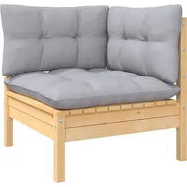 vidaXL 13-tlg. Garten-Lounge-Set mit Grauen Kissen Kiefernholz