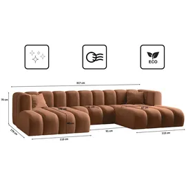 kaiser möbel Ecksofa, U-from, Sofa Grand modular stoff Salvador Braun - Braun