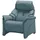 HIMOLLA Relaxsessel 4217 Leder 96 x 107 x 91 cm Blau mit Kopfteil