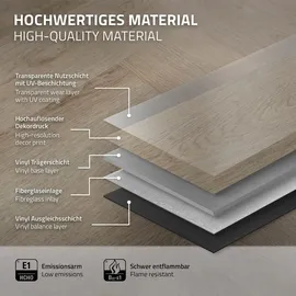 ML-Design Click Vinylboden, Fischgrät Eiche Dunkel Braun, Holzoptik, wasserfest, Belastungsklasse 34