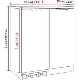 vidaXL Schuhschrank 59 x 70 x 35 cm weiß / weiß
