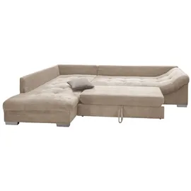 luma-home Eckcouch Cord 4-Sitzer Beige
