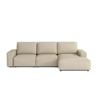 Emoebel24 Modular Ecksofa Fergi Rechts L-form 289x166x90 cm Hellbeige - Beige