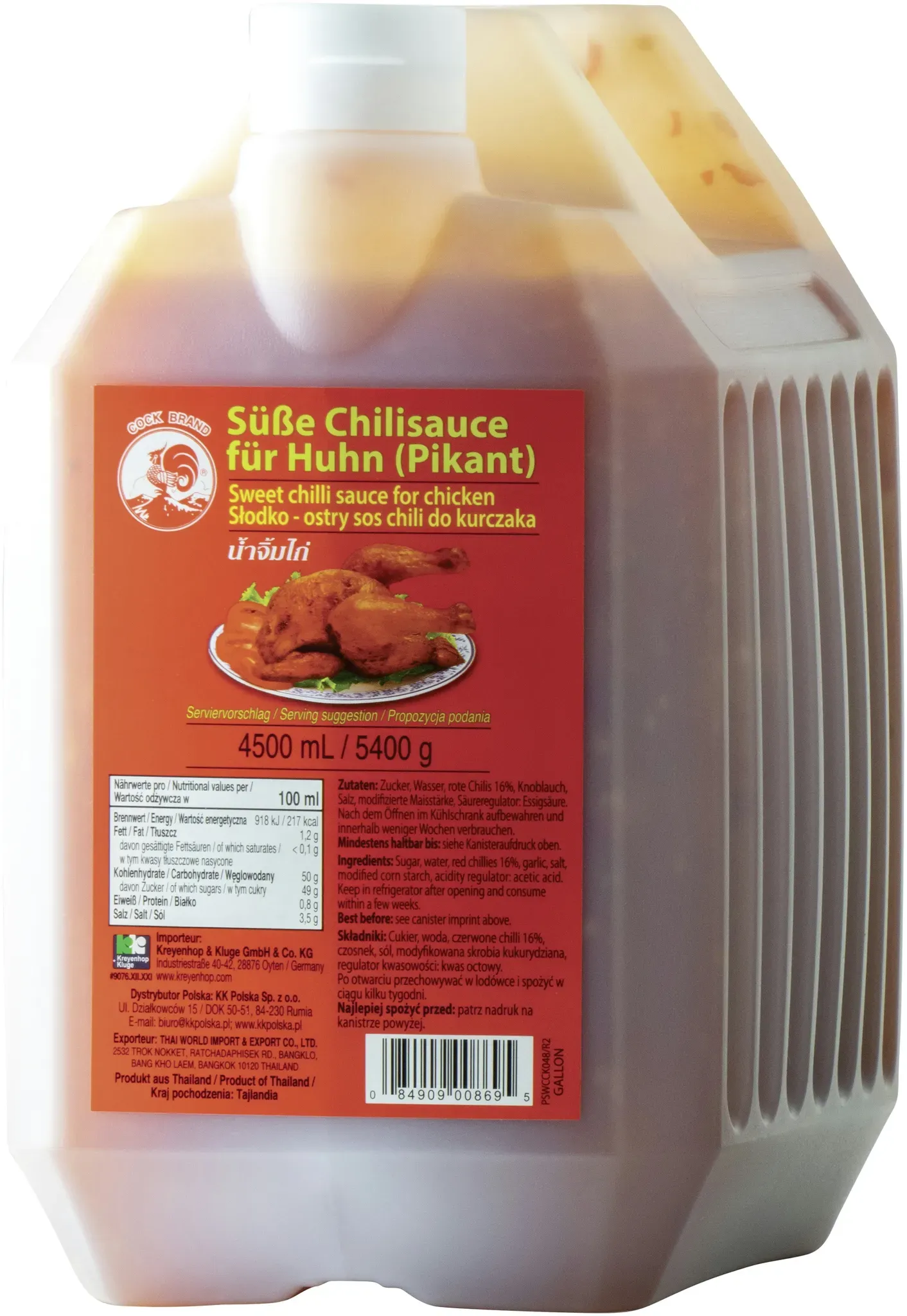 COCK Süße Chilisauce für Huhn (4,5 l)