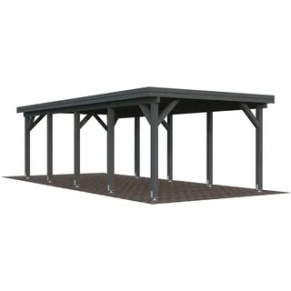 Einzel-Carport 315 x 732 cm Dunkelgrau lackiert