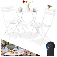 KESSER KESSER® Bistroset 3-teilig Bistrotisch mit 2 klappbaren Stühle Set Balkonset Balkonmöbel Klapp-Möbel Gartenset Sitzgarnitur Gartengarnitur Gartenmöbel Sitzgruppe Metall Bistro Gartentisch inkl. Abdeckung