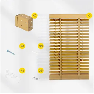 Sekey Jalousie Holz Jalousie Holzfarbe beige 100 cm x 180 cm