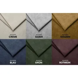 Kaiser Möbel Freistehendes Ecksofa LUX, stark gesteppte U-Form, weicher,Stoff Whisper Silber - Silber