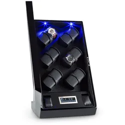 Klingenthal Uhrenbeweger Rechts-Links-Lauf bis 2200U/d 12 Uhren RGB-LED Touch abschließbar Schwarz