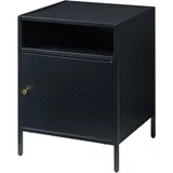 [en.casa] Nachtschrank Janakkala 55x40x40 cm Stahl Schwarz