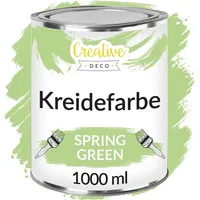Creative Deco Kreidefarbe 1000 ml Matt Abwaschbar Frühlingsgrün