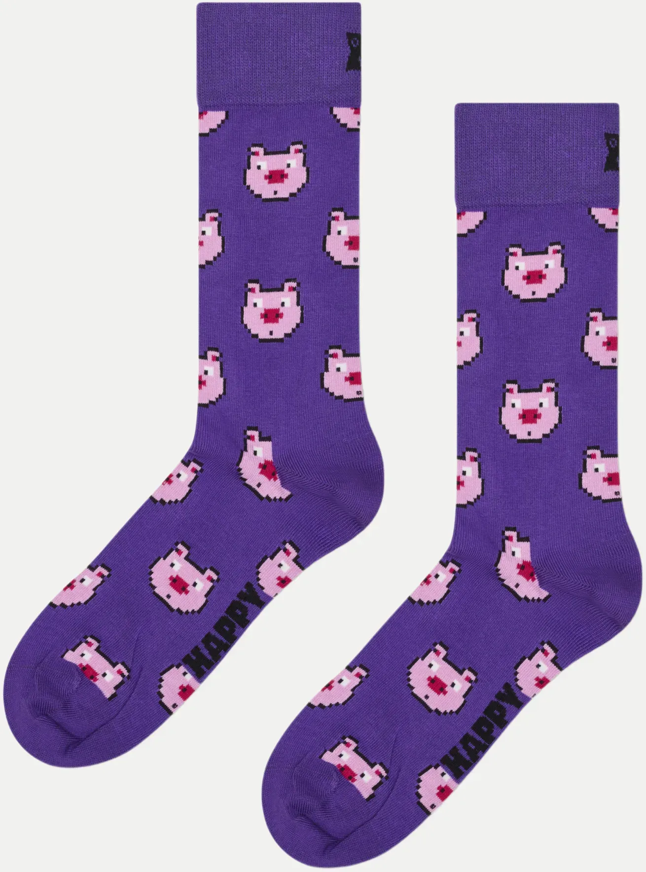 Socken mit Schweinprint Violett 41-46