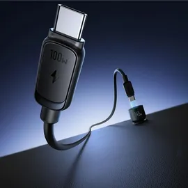 Joyroom JR-CCN07 145W KFZ-Ladegerät 2xUSB-C USB-A mit 100W USB-C Kabel grau/schwarz