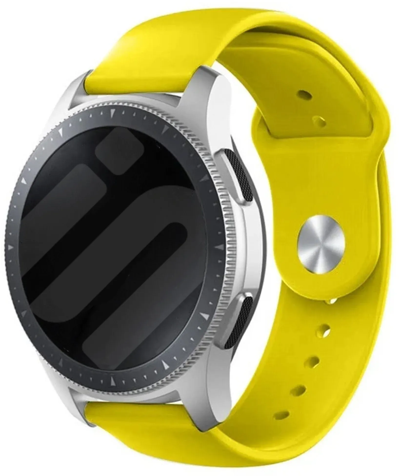Strap-it Coros Pace 3 Armband Silikon 'Sport' für Coros Pace 3 - Gelb - Druckknopf Verschluss