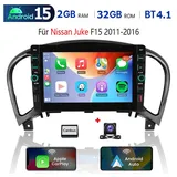 ESSGOO 8" Carplay Android 15 Autoradio Für Nissan Juke F15 2011-2016 GPS Navi Autoradio (RDS, 4+64GB(optional), Digitalradio (DAB), FM, SWC, Carplay Android Auto Bluetooth EQ USB GPS Navi WIFI Touchscreen) schwarz