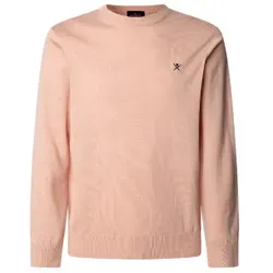 Hackett London für Herren. HM703312 Pullover aus Baumwolle und korallenrotem Seidenstoff (L), Lässig