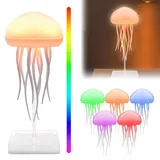 COLEESON LED Quallen Lampe, Lavalampe Jellyfish Lamp, Quallenlampe Stimmungslicht Geschenke für Kinder und Erwachsene, Wohnraumdekoration, Bürodekoration