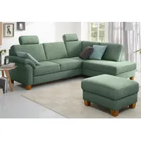 Ecksofa HOME AFFAIRE "Borkum L-Form", grün (grün, grau), B:249cm H:87cm T:189cm, Struktur (100% Polyester), Luxus-Microfaser ALTARA NUBUCK (100% Polyester), MELROSE (100% Polyester), Luxus-Microfaser Toro (100% Polyester), Sofas, mit Federkern, wahlweise mit Bettfunktion, Topseller