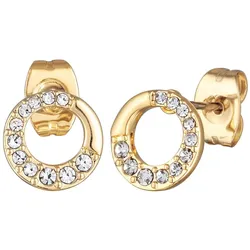 Elli Ohrstecker Damen Kreis Kristalle Elegant goldfarben 
